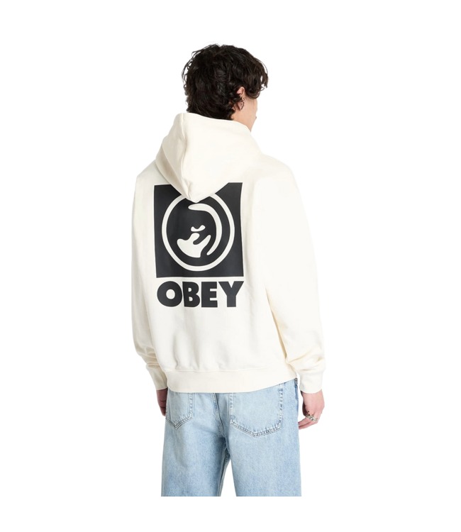 OBEY MENS BOLD EYE HEAVYWEIGHT HOODIE UNBLEACHED