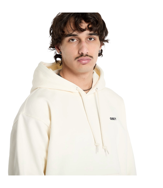 OBEY MENS BOLD EYE HEAVYWEIGHT HOODIE UNBLEACHED