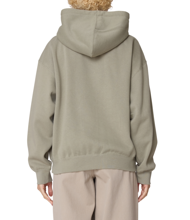 OBEY WOMENS CHAINSTITCH BAGGY RELAXED HOODIE SHADOW