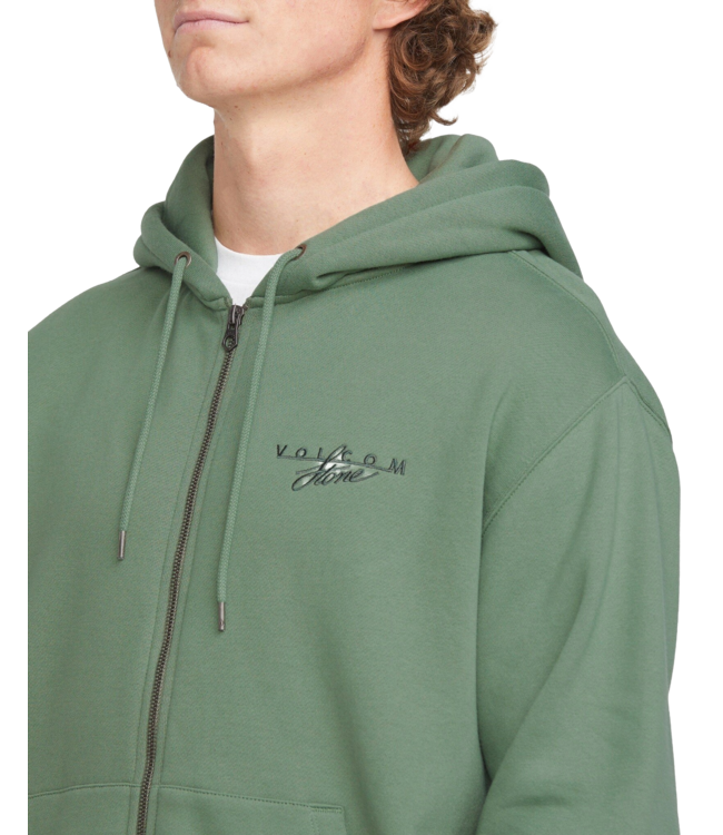 VOLCOM MENS CALMSTONE ZIP HOODIE LIGHT OLIVE