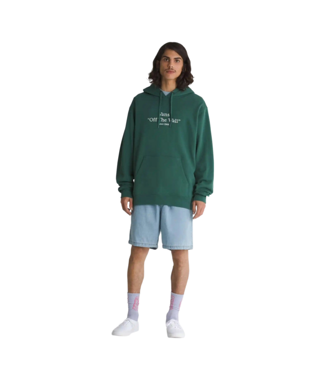 VANS MENS QUOTED LOOSE PULLOVER HOODIE BISTRO GREEN