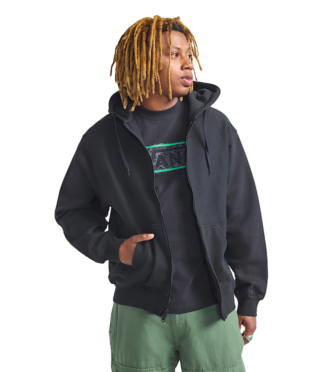 VANS MENS SKATE ATIBA HAZE ZIP HOODIE BLACK