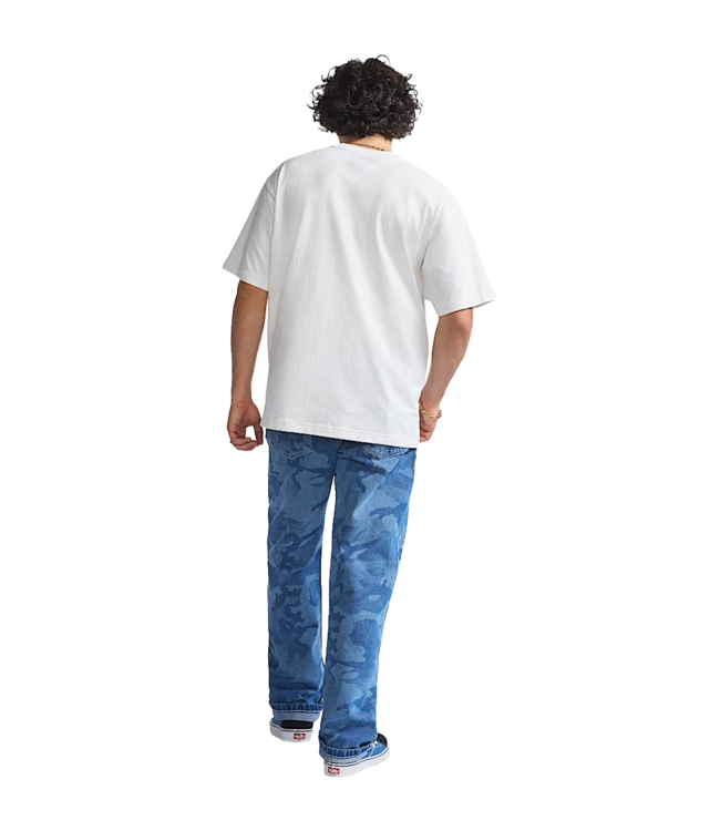 VANS MENS CHECK-5 LOOSE CAMO PRINTED DENIM PANT (CDX) STONEWASH BLUE