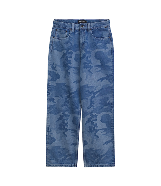 VANS MENS CHECK-5 LOOSE CAMO PRINTED DENIM PANT (CDX) STONEWASH BLUE