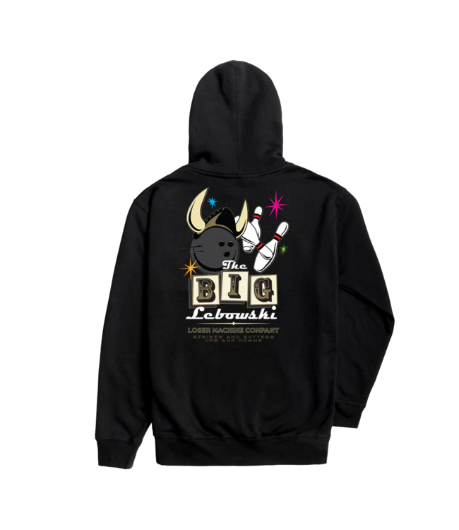LOSER MACHINE MENS STRIKES & GUTTERS FLEECE HOODIE