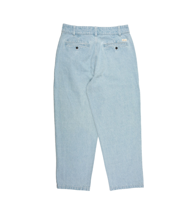 THEORIES MENS BELVEDERE PLEATED DENIM LIGHTWASH