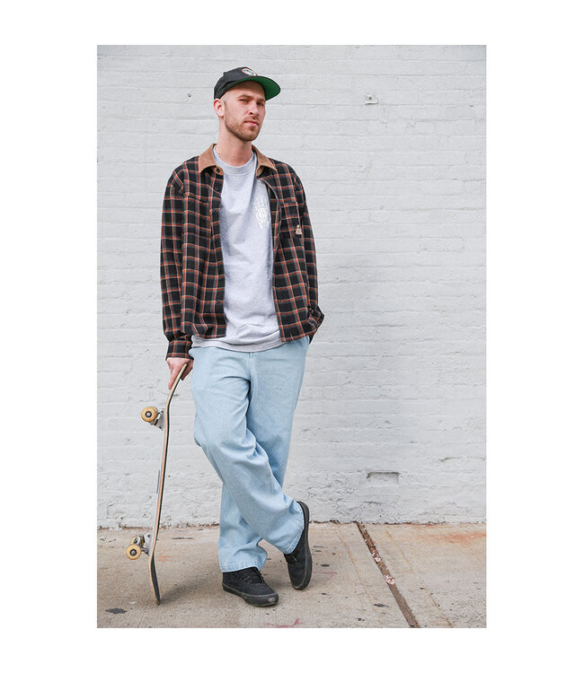 THEORIES MENS BELVEDERE PLEATED DENIM LIGHTWASH