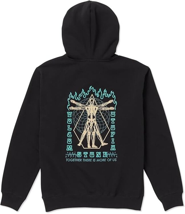 VOLCOM MENS UTOPIC PULLOVER HOODIE BLACK