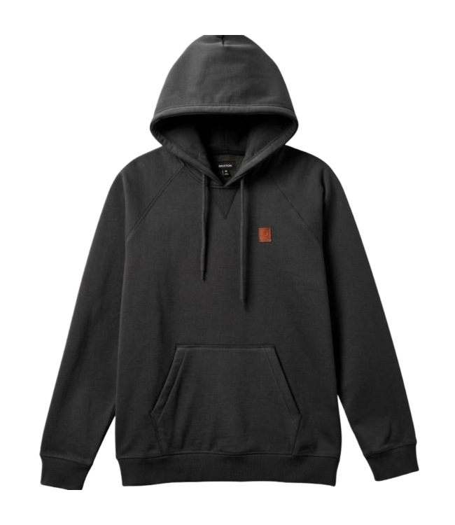 BRIXTON MENS BUILDERS FLEECE HOODIE WASHED BLACK