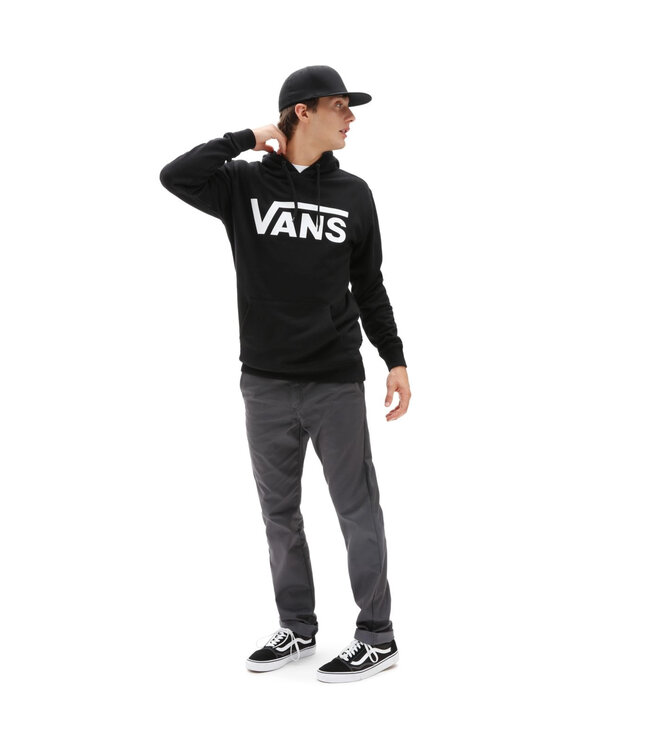 VANS MENS VANS CLASSIC PULLOVER HOODIE II BLACK/WHITE