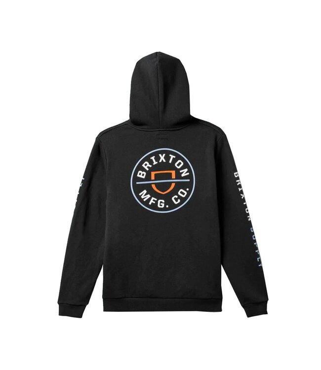BRIXTON MENS CREST HOODIE BLACK/BLUE/RED
