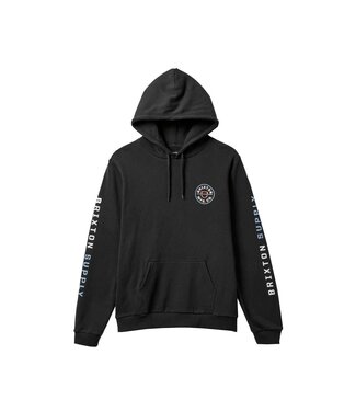 BRIXTON MENS CREST HOODIE BLACK/BLUE/RED