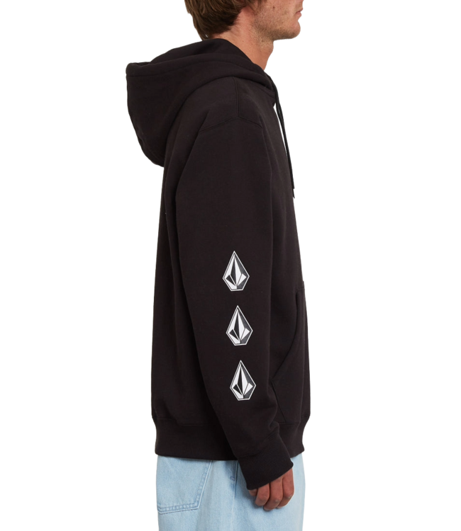 VOLCOM MENS ICONIC STONE PULLOVER HOODIE BLACK