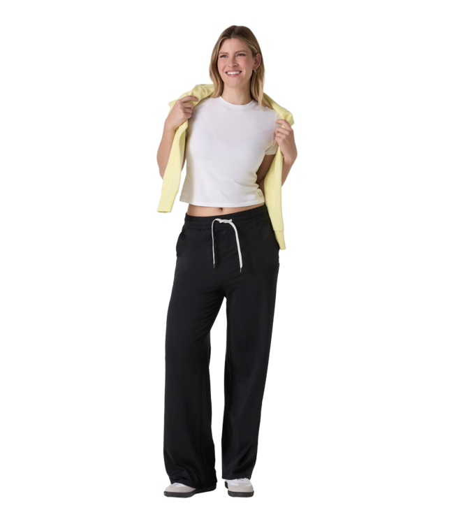 VUORI WOMENS HALO ESSENTIAL WIDE LEG PANT BLACK HEATHER