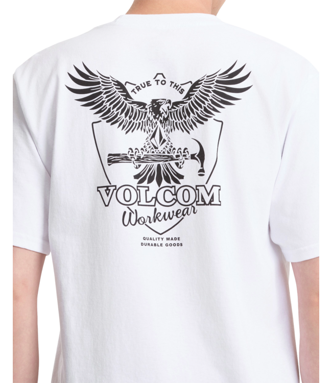 VOLCOM MENS HAMMERED SPLIT SS TEE WHITE