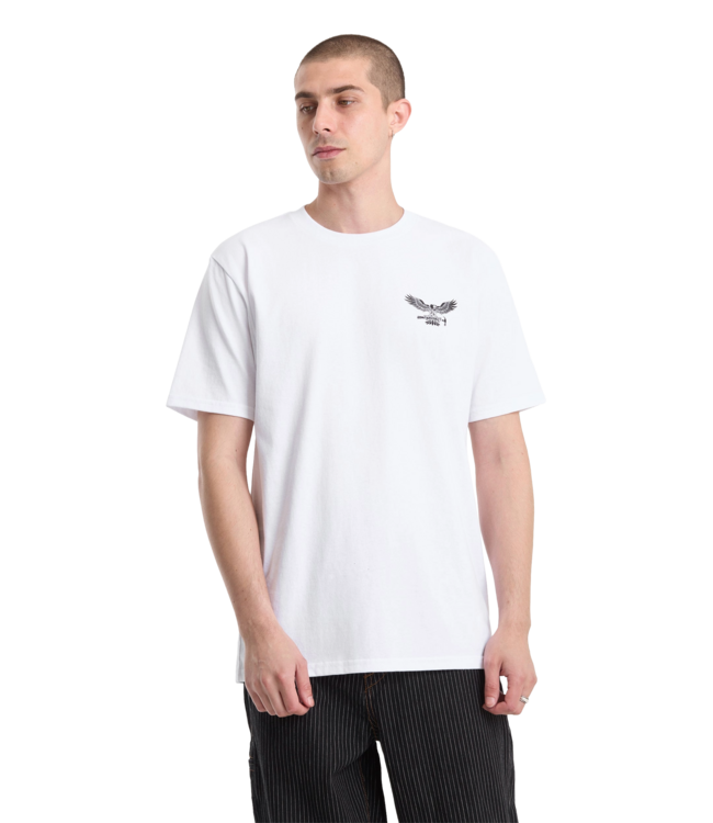 VOLCOM MENS HAMMERED SPLIT SS TEE WHITE
