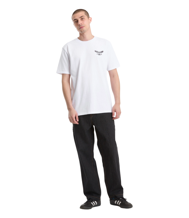VOLCOM MENS HAMMERED SPLIT SHORT SLEEVE TEE WHITE