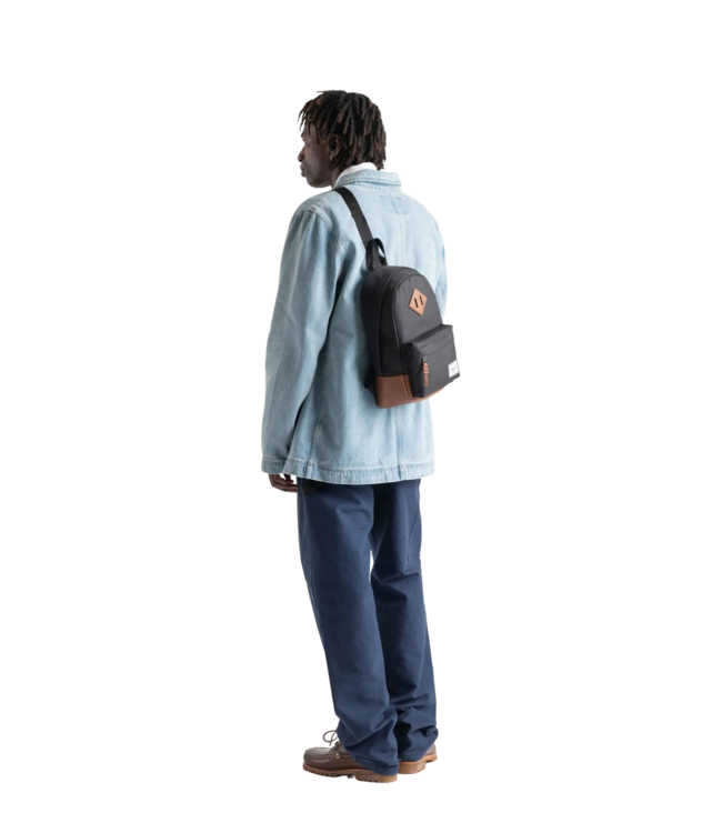 HERSCHEL HERITAGE SHOULDER BAG BLACK/TAN