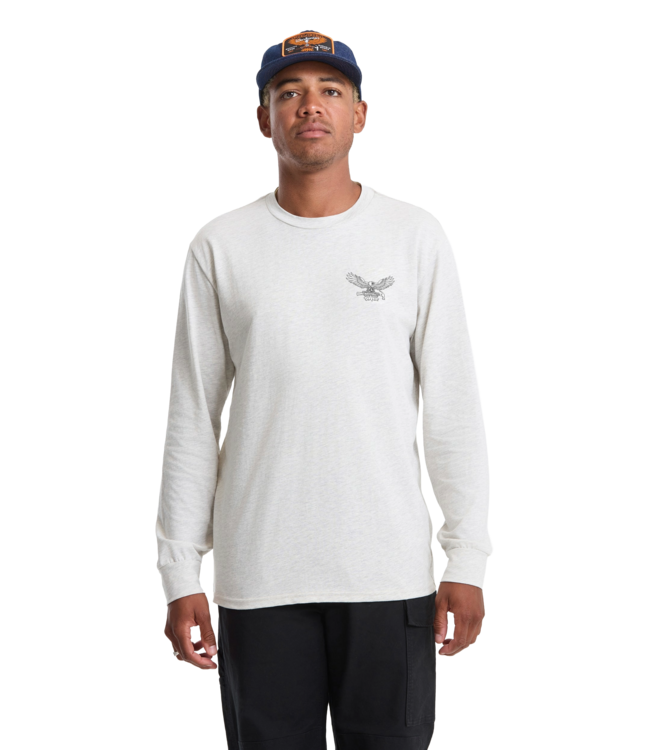 VOLCOM MENS HAMMERED SPLIT LS TEE STONE HEATHER