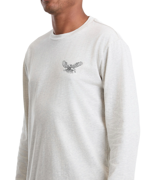 VOLCOM MENS HAMMERED SPLIT LONG SLEEVE TEE STONE HEATHER