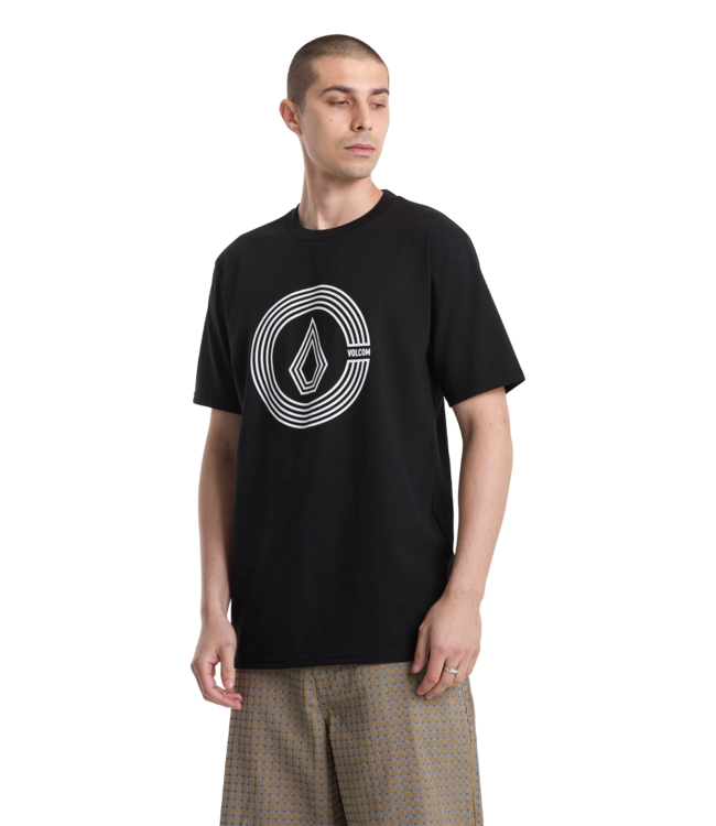 VOLCOM MENS CIRCLE SPLIT SHORT SLEEVE TEE BLACK