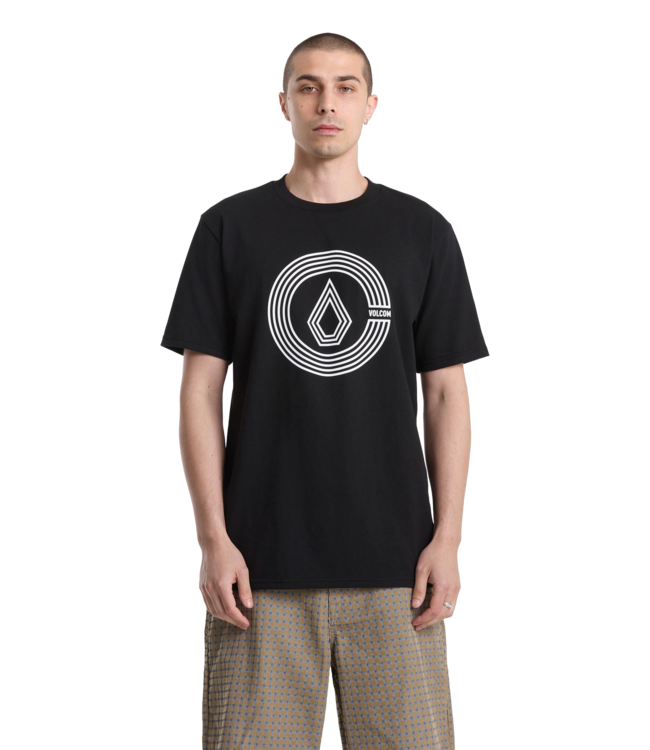 VOLCOM MENS CIRCLE SPLIT SHORT SLEEVE TEE BLACK