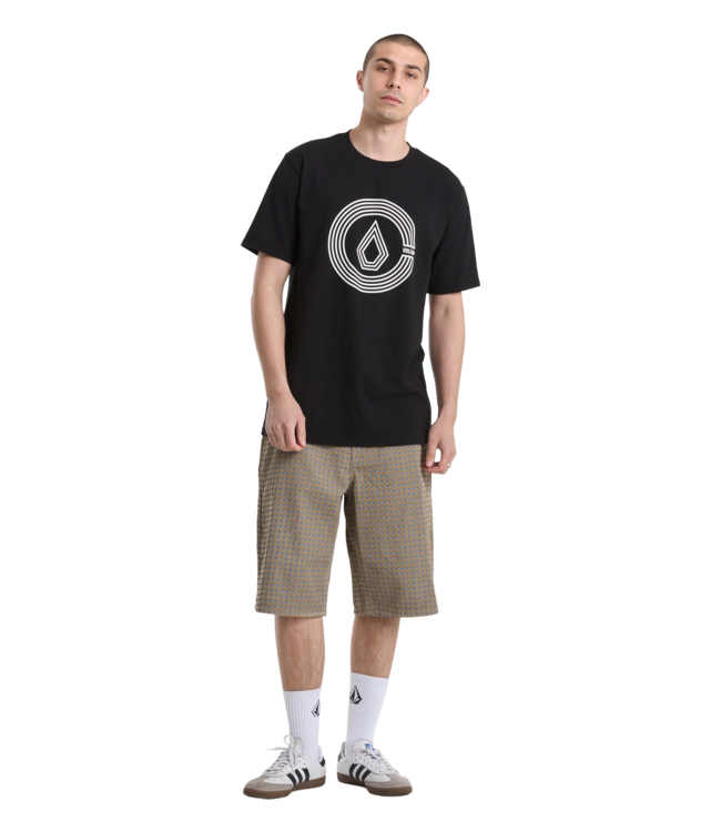 VOLCOM MENS CIRCLE SPLIT SHORT SLEEVE TEE BLACK