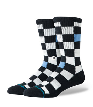 STANCE STANCE MENS CHEF CHECK CREW SOCK BLACK