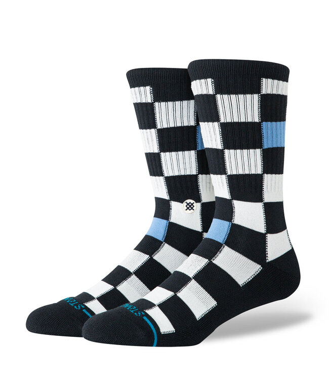STANCE MENS CHEF CHECK CREW SOCK BLACK