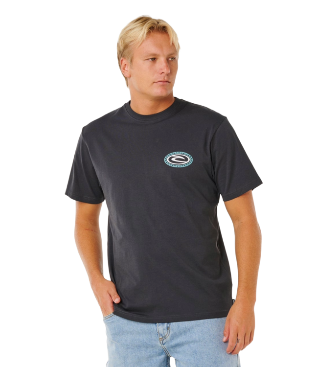 RIP CURL MENS TRAD SS TEE (8264) WASHED BLACK