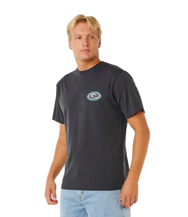 RIP CURL MENS TRAD SS TEE (8264) WASHED BLACK