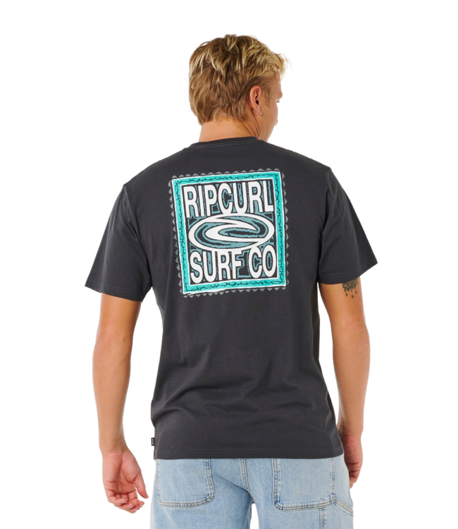RIP CURL MENS TRAD SS TEE (8264) WASHED BLACK