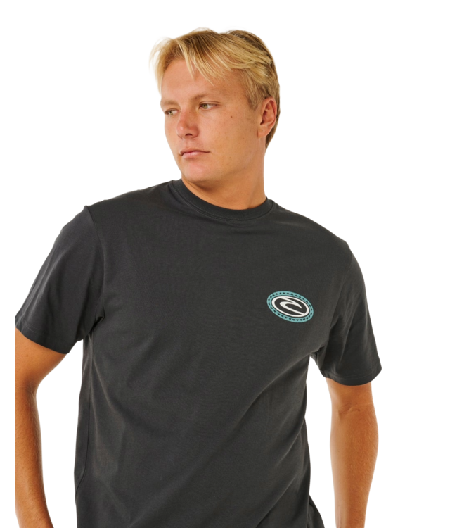 RIP CURL MENS TRAD SS TEE (8264) WASHED BLACK