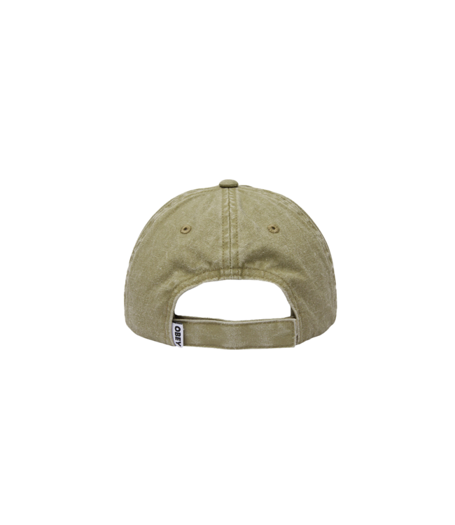 OBEY MENS ICON EYES 6 PANEL VELCRO HAT PIGMENT KHAKI