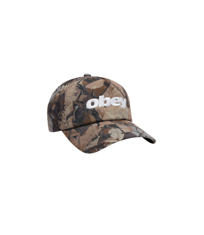 OBEY MENS DELTA 5 PANEL SNAPBACK HAT CAMO MULTI
