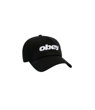OBEY OBEY MENS DELTA 5 PANEL SNAPBACK HAT BLACK