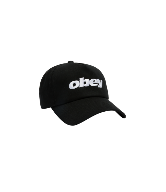 OBEY MENS DELTA 5 PANEL SNAPBACK HAT BLACK