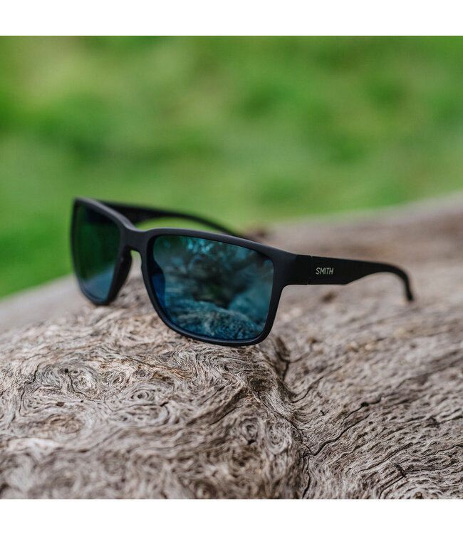 SMITH EMERGE MATTE BLACK SUNGLASSES w/ CHROMAPOP POLAR BLUE MIRROR