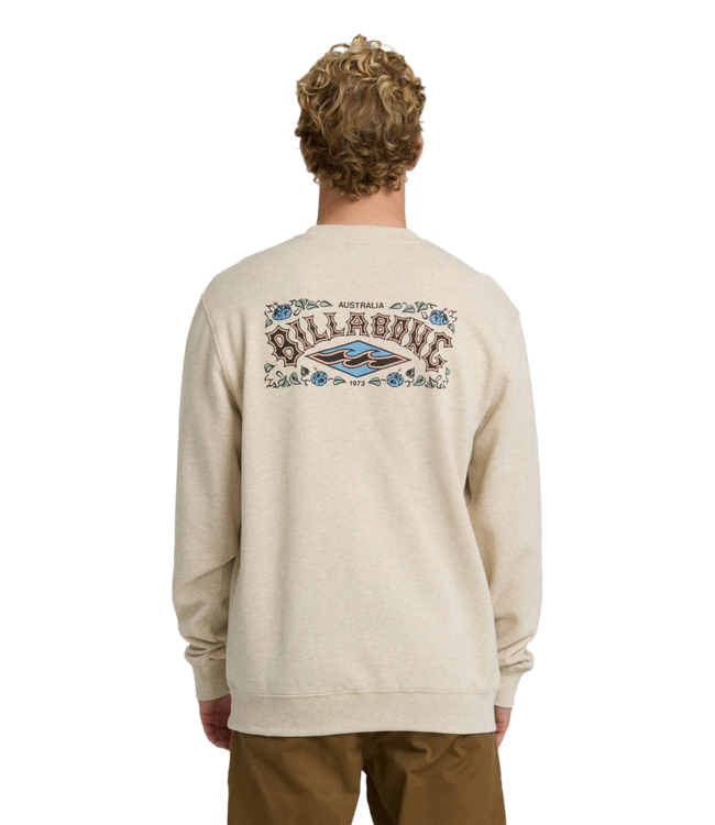 BILLABONG MENS SHORT SANDS CREW SWEATER (OTH) OATMEAL HEATHER