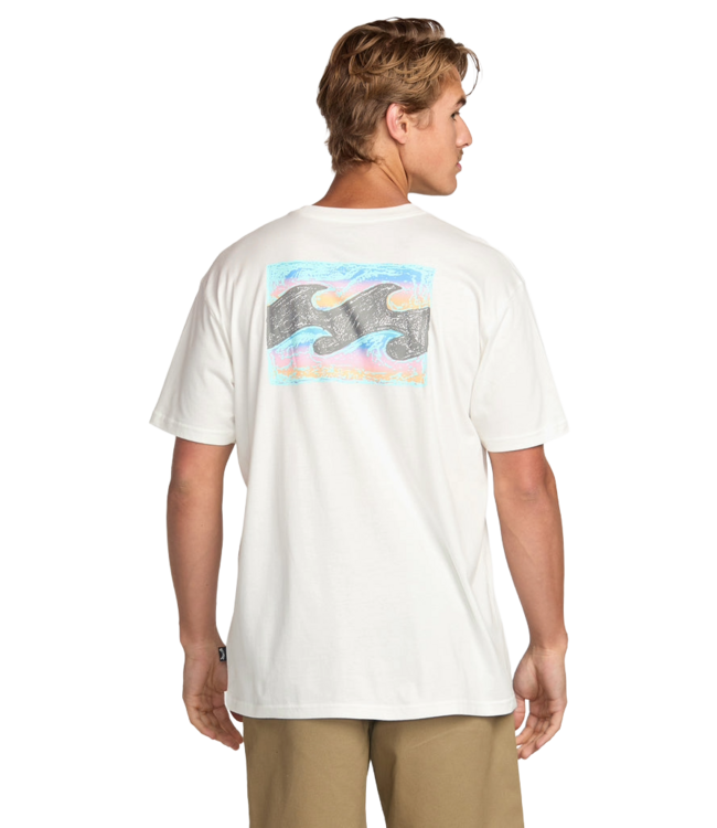 BILLABONG MENS CRAYON WAVE PREMIUM LS TEE (OFW) OFF WHITE