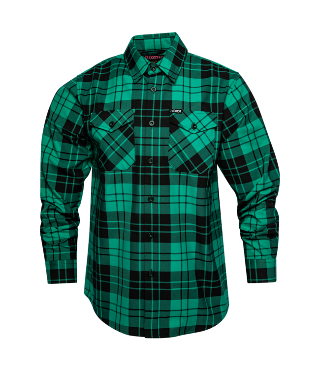 DIXXON MENS BILL AND TED BOGUS LS FLANNEL GREEN/BLACK