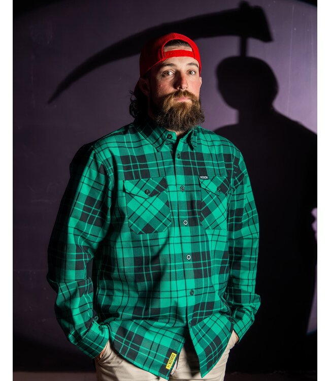 DIXXON MENS BILL AND TED BOGUS LS FLANNEL GREEN/BLACK