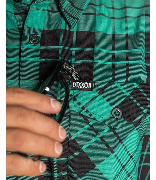 DIXXON MENS BILL AND TED BOGUS LS FLANNEL GREEN/BLACK