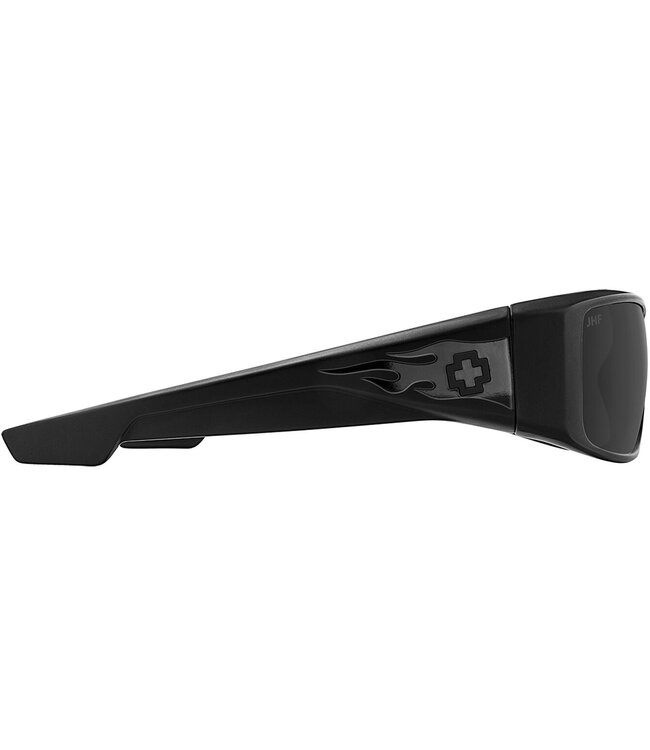 SPY LOGAN MATTE BLACK GLOSS BLK FLAME SUNGLASSES w/ HAPPY GRY