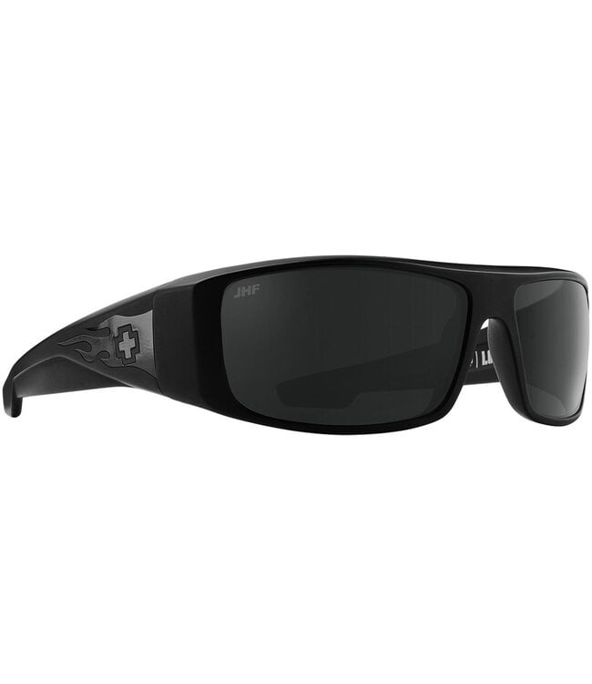SPY LOGAN MATTE BLACK GLOSS BLK FLAME SUNGLASSES w/ HAPPY GRY
