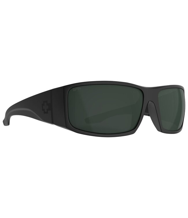 SPY COOPER XL MATTE BLACK SUNGLASSES w/ HAPPY GREY GREEN POLAR