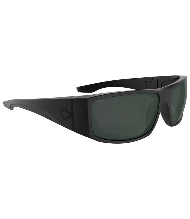 SPY COOPER XL MATTE BLACK SUNGLASSES w/ HAPPY GREY GREEN
