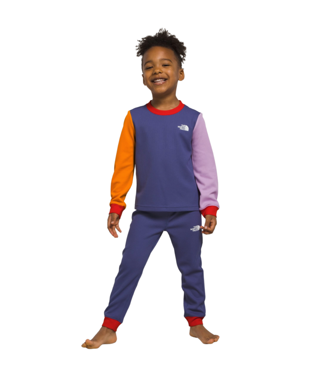 THE NORTH FACE KIDS WAFFLE BASE LAYER SET CAVE BLUE