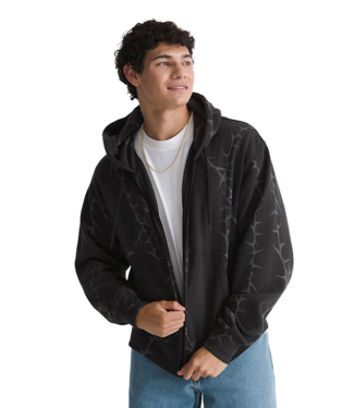 VANS VANS MENS PRICKLER PATCH FULL ZIP HOODIE BLACK