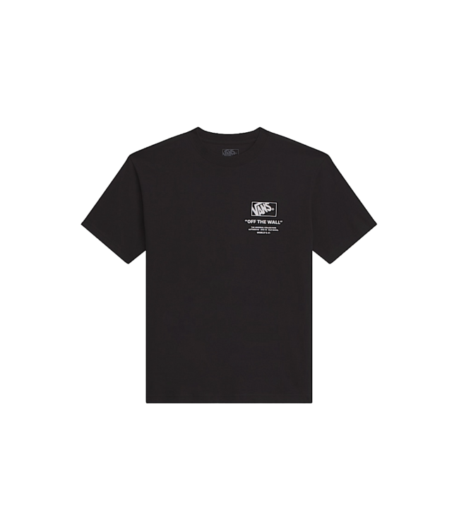 VANS MENS STACKED HI SHORT SLEEVE TEE BLACK/WHITE